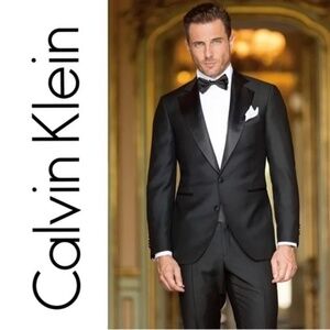 Calvin Klein Full Tuxedo 38R Pants 32" waist 29.5" inseam Gently worn 100% wool